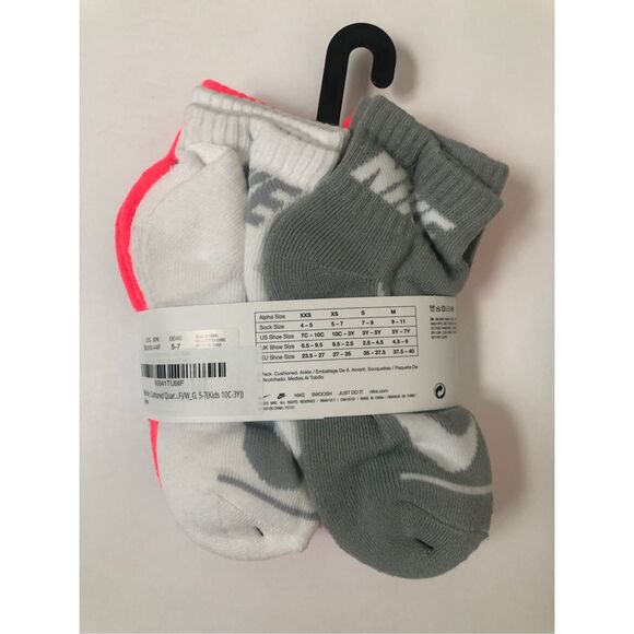Nike Kids 6-pack Cushioned Ankle Socks size 10C-3Y - Picture 2 of 5